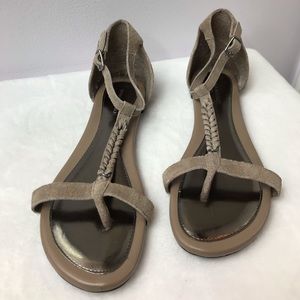 Banana Republic- Tan Suede braided flat sandals